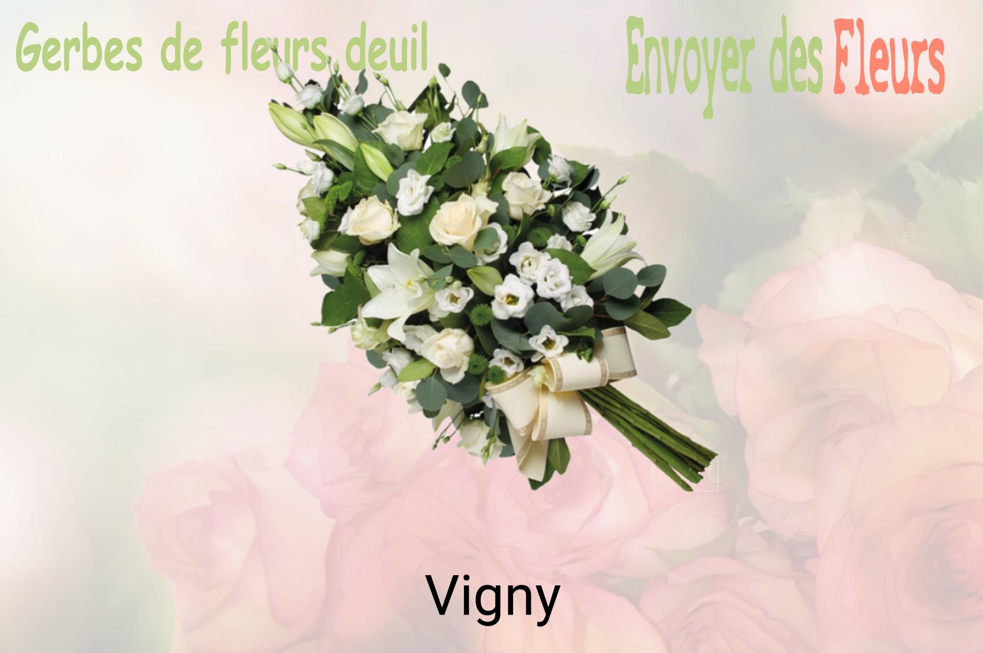 Gerbe de fleurs de deuil livrée à Vigny